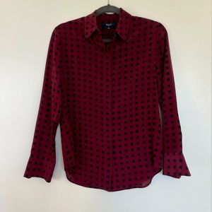 Bordeaux silk button down. Size small. Gently worn!